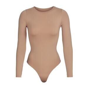 Skims Essential Raw Cut Crew Neck Long Sleeve Bodysuit Sienna Size 2X/3X